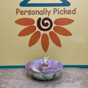 Corner Ruby Pansy Bunny Candy Bowl